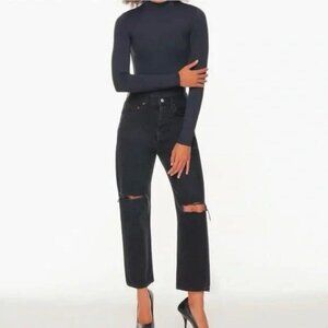 Agolde 90s Crop Mid Rise Jean In Bauhaus Size 22